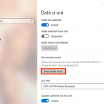 Apasă pe Sincronizați acum pentru a sincroniza data și ora