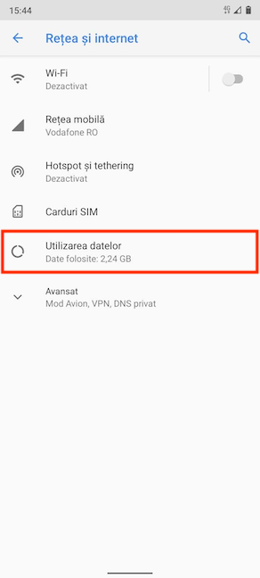 Accesează Utilizarea datelor