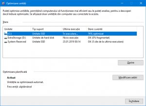 Optimizează (TRIM) un solid state drive (SSD)