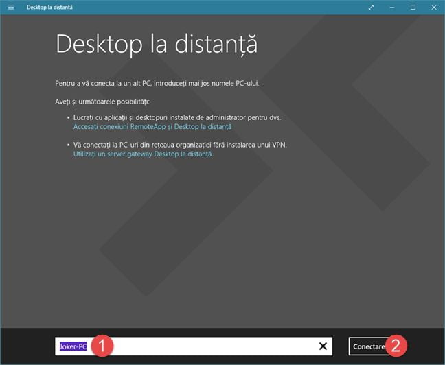 Desktop la distanta, Windows, aplicatie, Magazin, Windows Store, retea, conexiuni