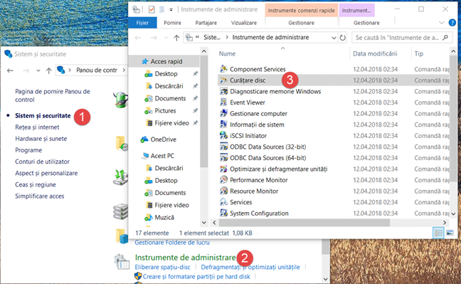Windows, Disk Cleanup, Curatare disc