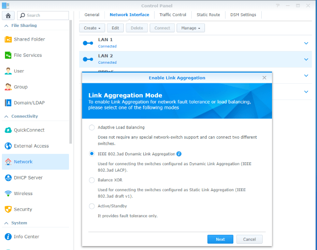 Activarea Link Aggregation pe Synology DiskStation DS418
