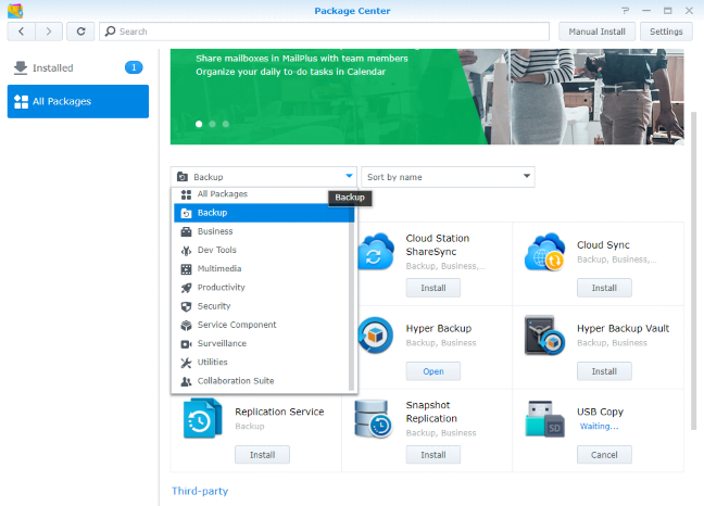 Synology Package Center