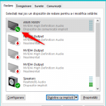 Dispozitivul de comunicare implicit este marcat cu o pictogramă de telefon