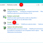 Apasă pe Sunet în secțiunea Hardware și sunete din Panoul de control