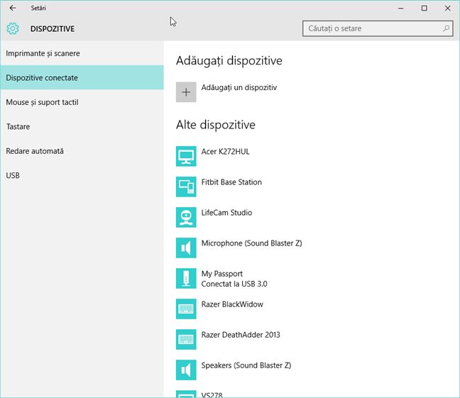 Dispozitive si imprimante, Windows, panou, control, management