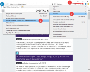 Activează Fără monitorizare (Nu urmări) în Internet Explorer