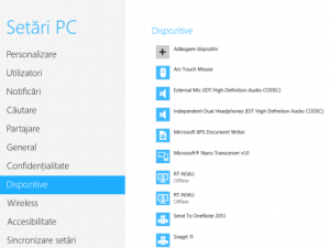 Cum se adaugă dispozitive din Setări PC, în Windows 8