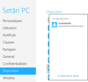 Cum se adaugă dispozitive din Setări PC, în Windows 8