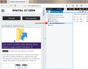Apasă pe numele paginii web