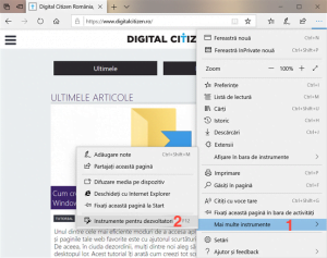 Deschide Instrumente pentru dezvoltatori din Microsoft Edge