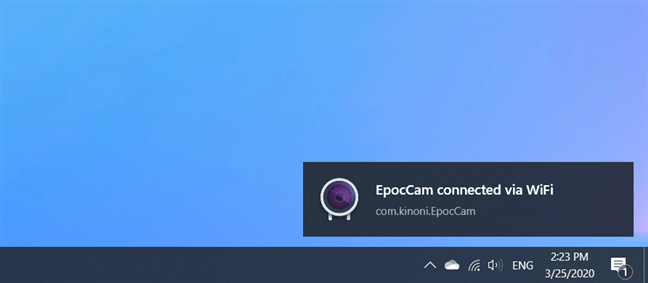 EpocCam conectat prin WiFi