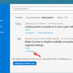 aplicatie, Windows 10, Feedback Windows, raporteaza, voteaza, sugestii, probleme