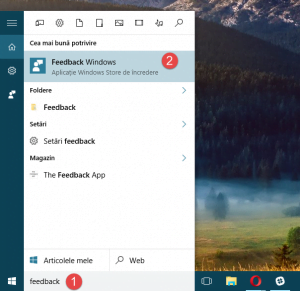 aplicatie, Windows 10, Feedback Windows, raporteaza, voteaza, sugestii, probleme