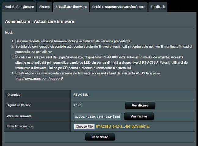 actualizeaza, upgrade, firmware, ASUS, router, wireless