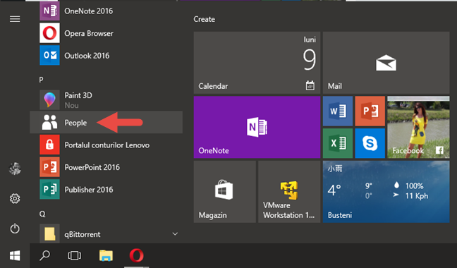 Windows 10, fixare, contacte, persoane