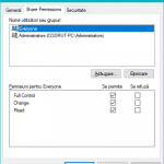 Fila Share Permissions a unui folder