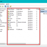 Lista de foldere partajate include și partajările standard din Windows
