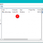 Secțiunea Sessions îți arată lista de utilizatori conectați în prezent la folderele partajate