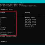 Comanda net share îți spune calea fiecărui folder partajat