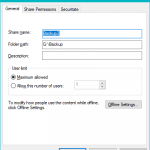 Proprietățile unui folder partajat