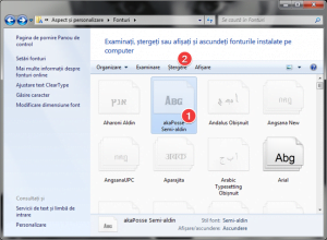 Șterge un font instalat