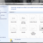 Lista de fonturi instalate în Control Panel