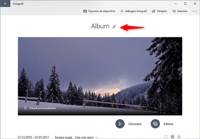 Alegerea unui nume nou pentru un album foto