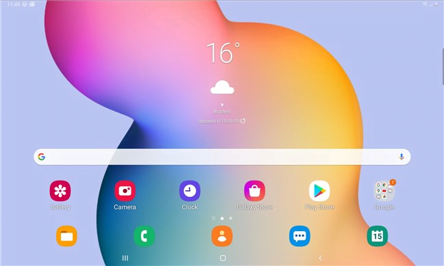 Ecranul de pornire al tabletei Samsung Galaxy Tab S6 Lite