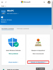 Găsește-mi dispozitivul pentru un mini PC cu Windows 10