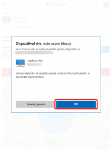Confirmare de blocare la distanță