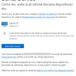 Contul tău îți arată că ai solicitat blocarea dispozitivului