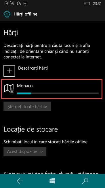Windows Phone, Windows 10 Mobile, harti, offline