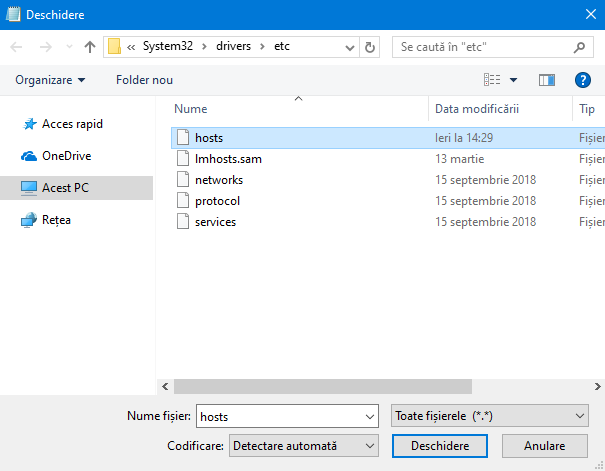 Open C:WindowsSystem32driversetchosts in Notepad