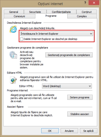 Internet Explorer 11, default, version, app, desktop, Windows 8.1