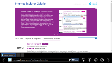 Internet Explorer, Windows 8.1, confidentialitate, setari