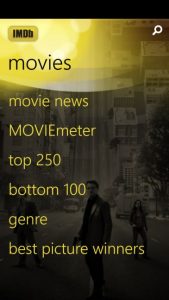 IMDb, aplicatie, telefon, Windows Phone, Windows 10 Mobile, Lumia