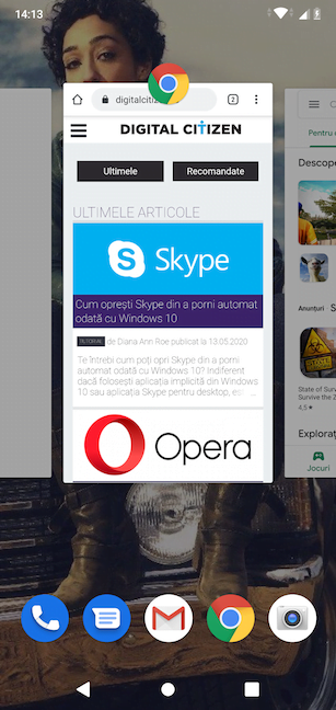Derulează printre aplicațiile deschise pe Android