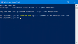 Scrierea unui disc cu isoburn.exe din PowerShell