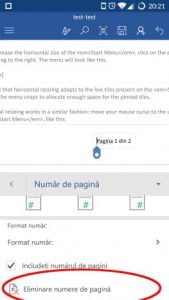 Microsoft Word, Android, documente, insereaza, antet, subsol, numar de pagina