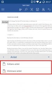 Microsoft Word, Android, documente, insereaza, antet, subsol, numar de pagina