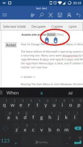 Microsoft Word, Android, documente, insereaza, antet, subsol, numar de pagina