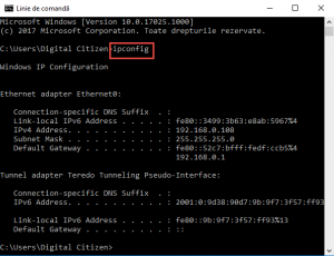 adresa IP, Windows, IPv4, IPv6