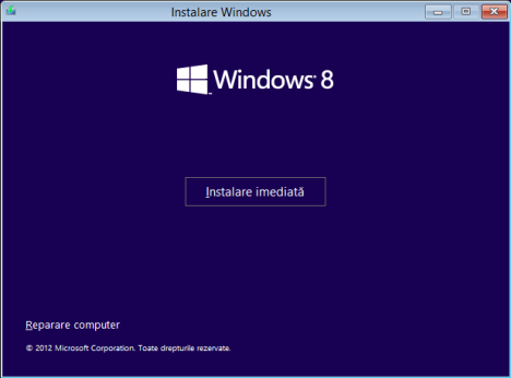Instalare Windows 8 in romana