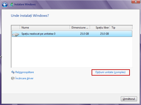 Instalare Windows 8 in romana
