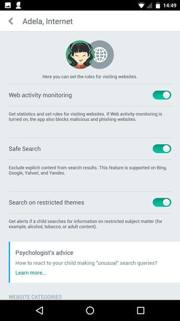 Kaspersky Safe Kids, Android, review, control parental