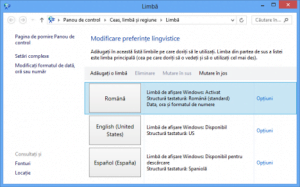 limba, tastatura windows 8