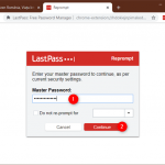 Confirmarea identității tale prin reintroducerea parolei de LastPass