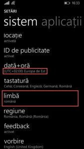 Windows Phone, Windows 10 Mobile, schimba, limba, afisare