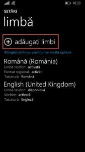 Windows Phone, Windows 10 Mobile, schimba, limba, afisare